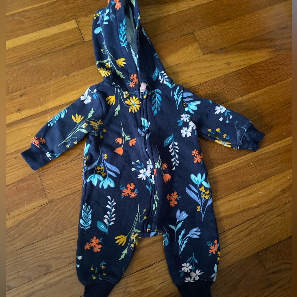 Adorable one piece hooded sweatshirt for baby